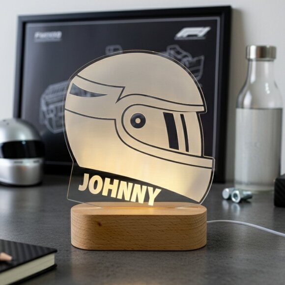 Motorcycle Helmet Night Light – Personalized LED Gift for Kids - Picture 8 of 8
